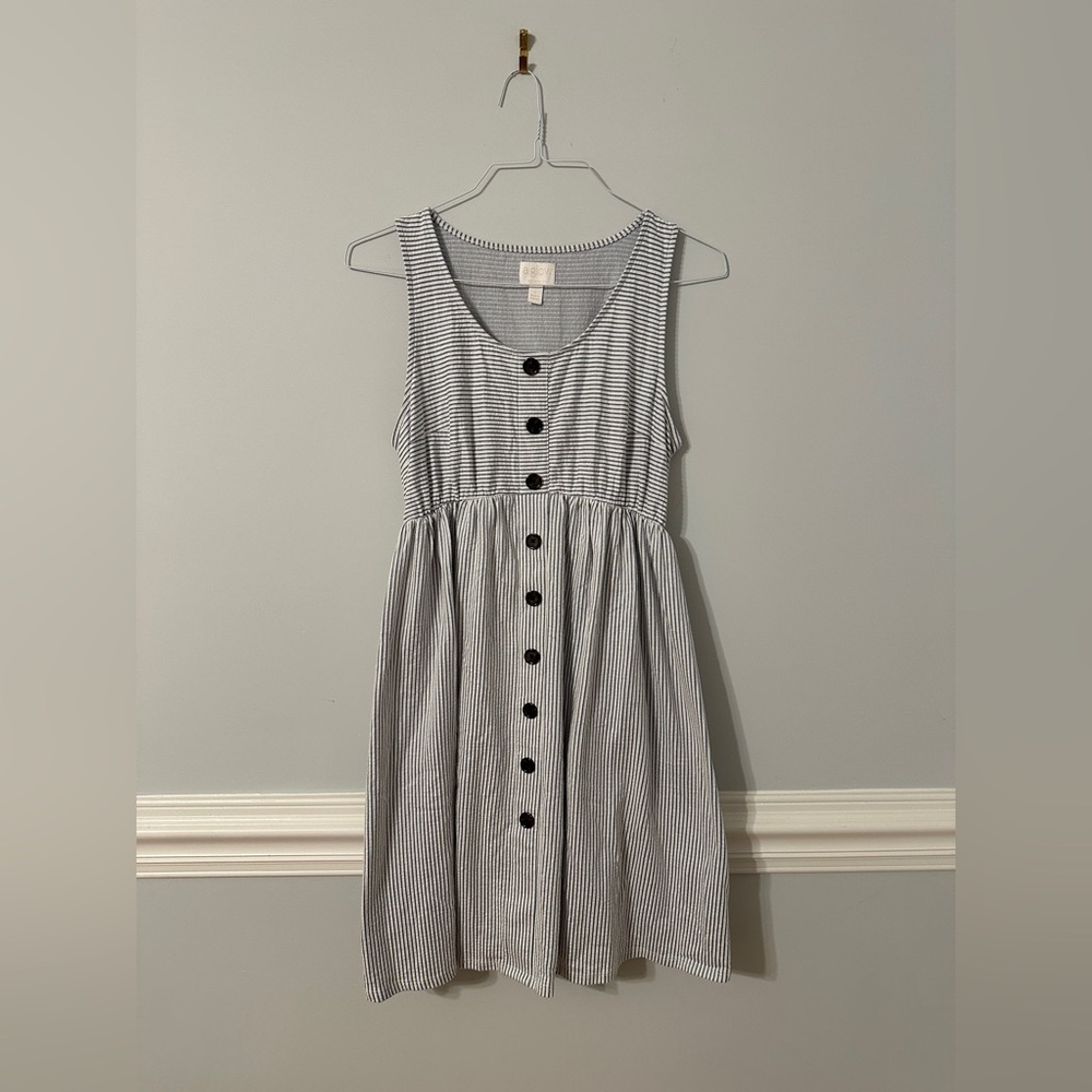 a:glow Maternity White and Blue Striped Dress, size L
